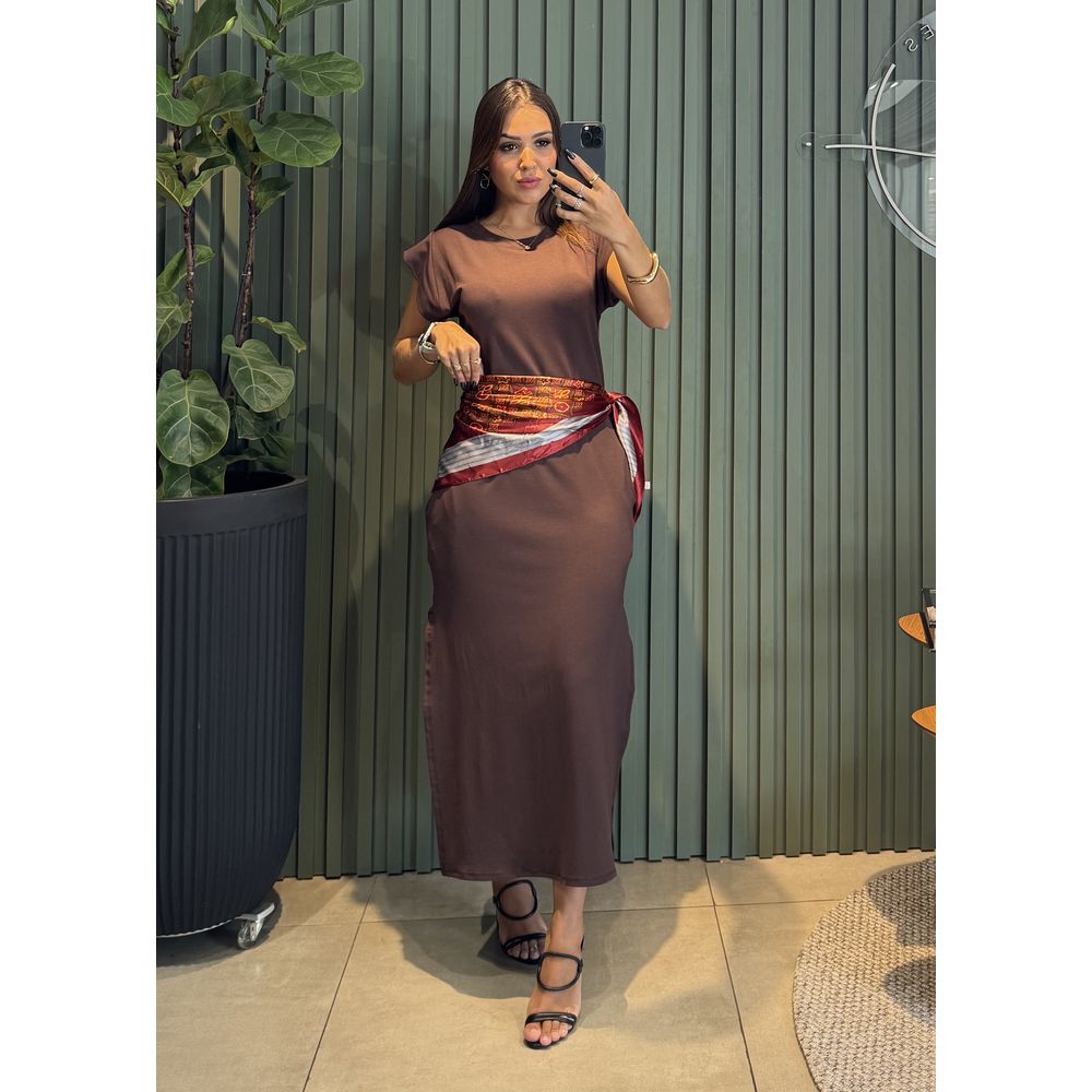 VESTIDO MUSCLE TEE MARROM