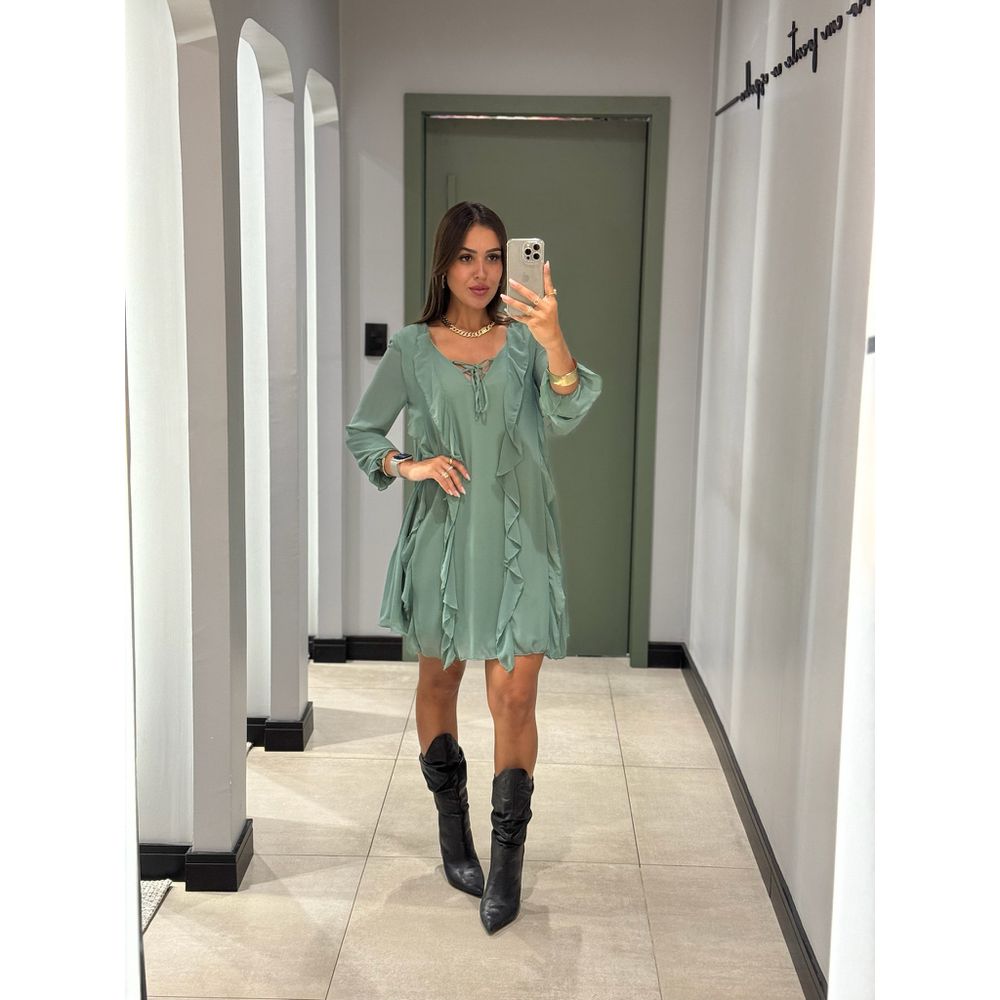 VESTIDO SEDA VERDE MENTA