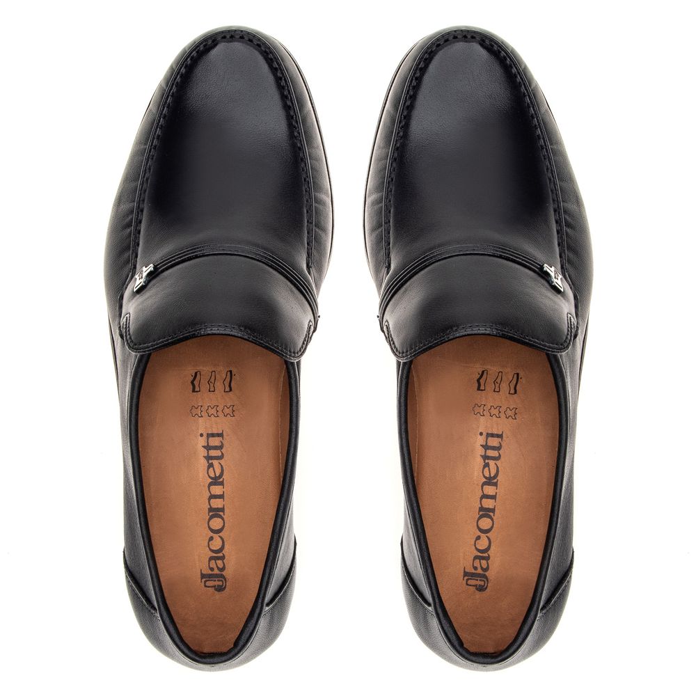 Clássico Mocassim Preto 001 Couro e Antiderrapante