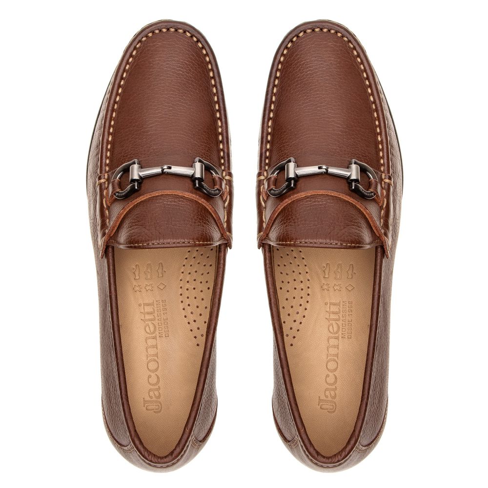 Mocassim Casual Floater Troy GJ01 Solado Todo De Couro