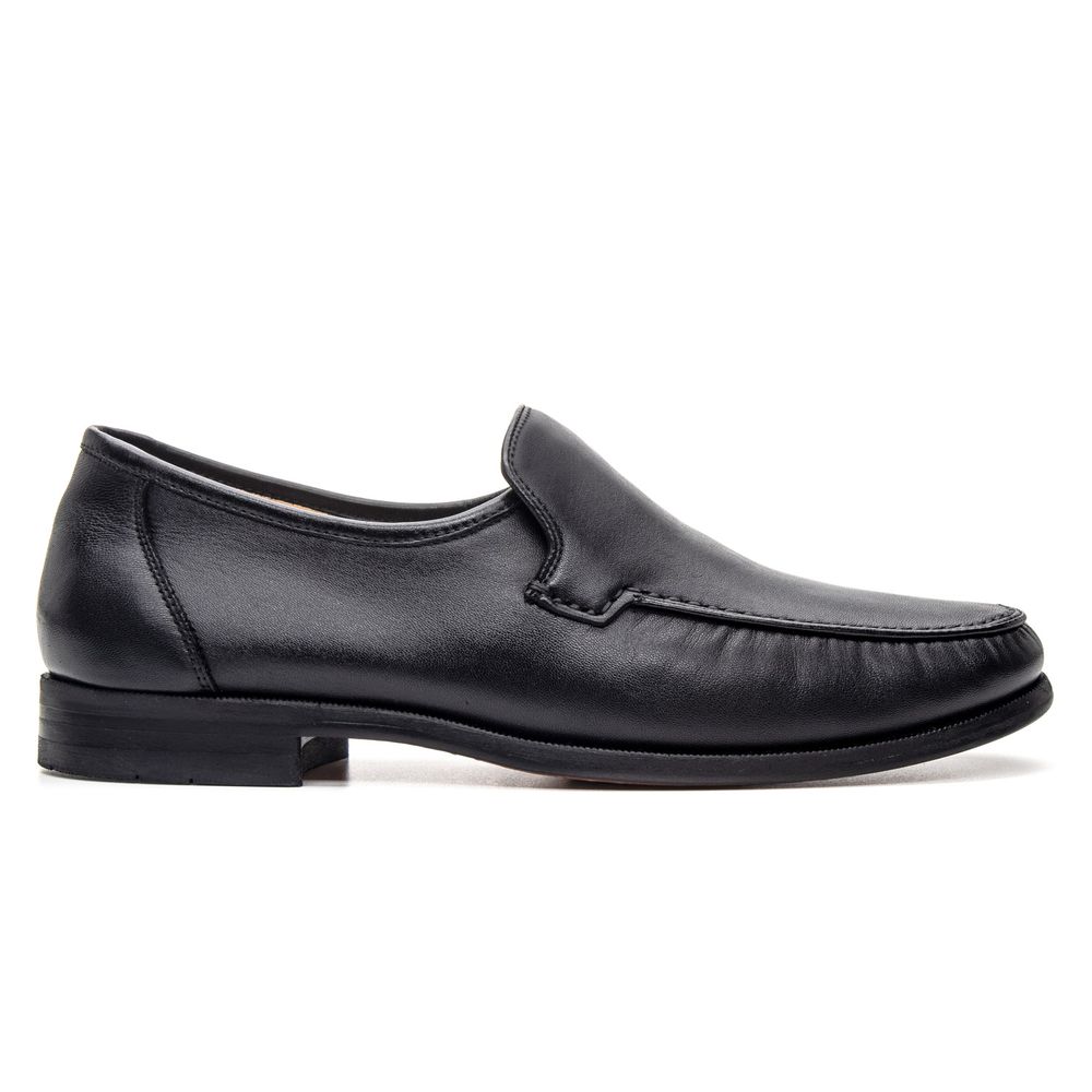 Clássico Mocassim Preto 066 Couro e Antiderrapante