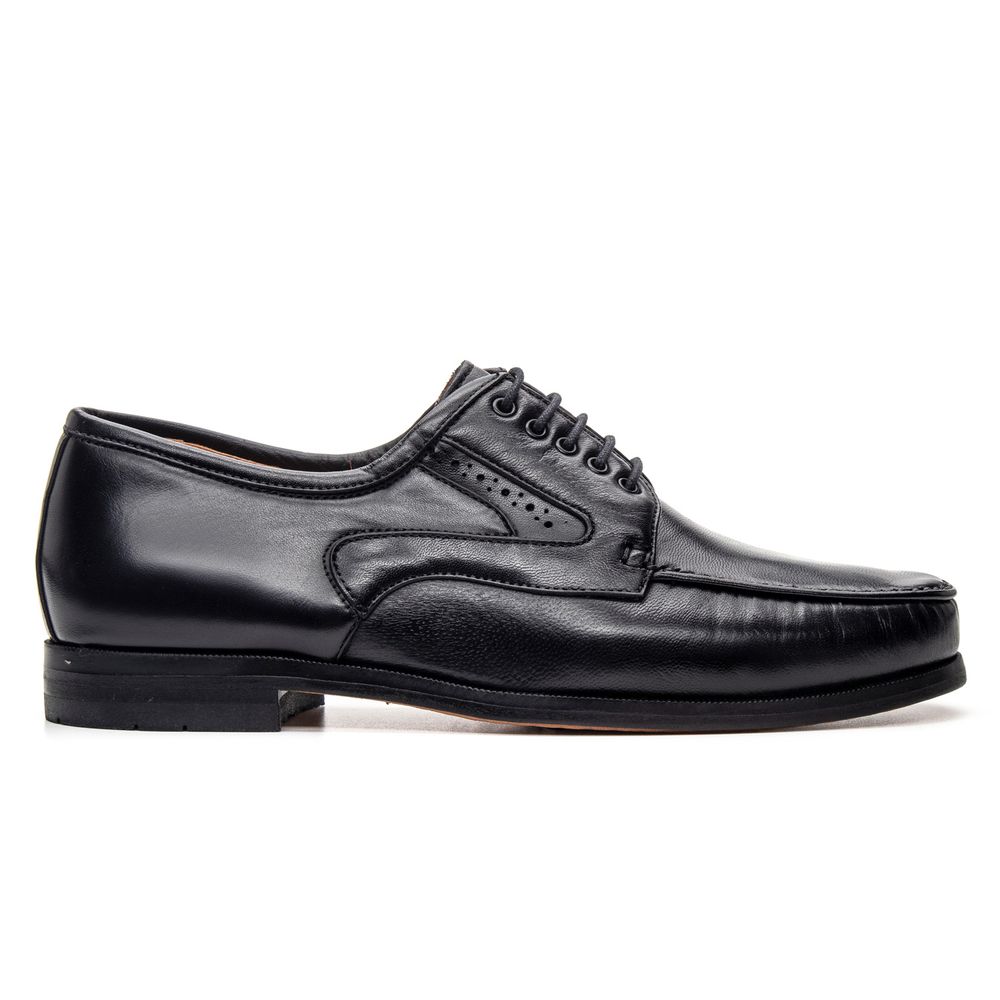 Clássico Mocassim Preto 085 Com cadarço