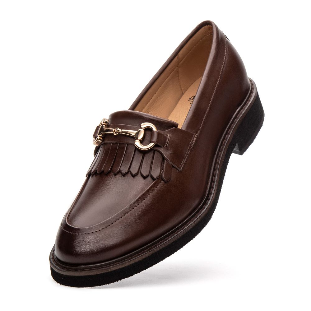 Mocassim Feminino Ginevra Couro Café