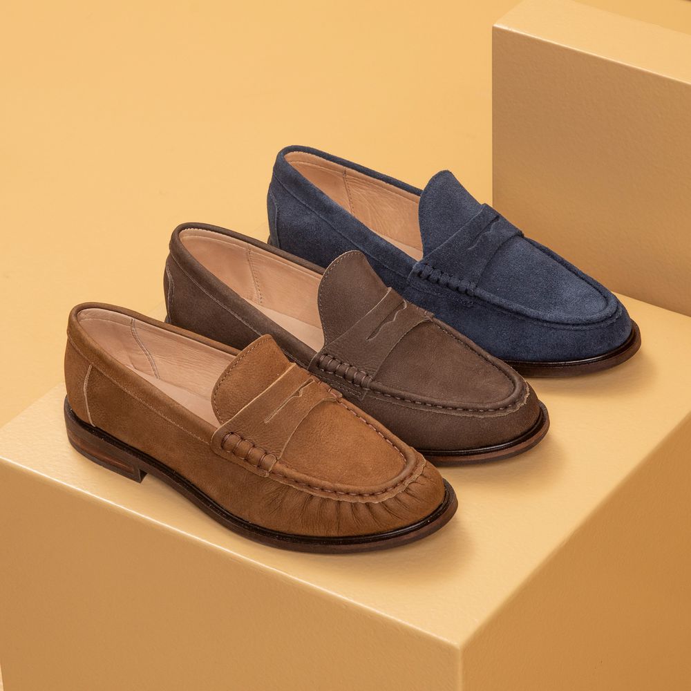 Mocassim Feminino Ornella Suede Navy