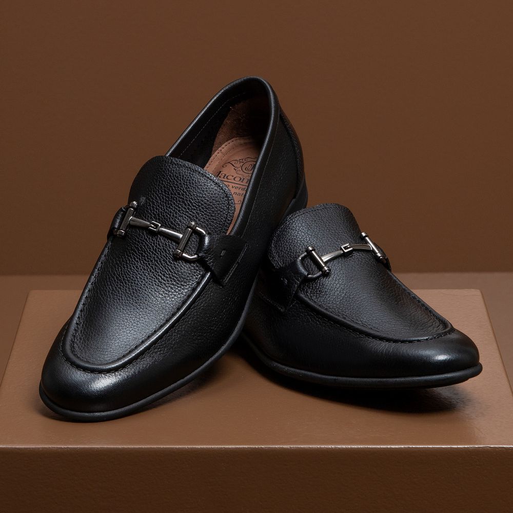 Mocassim Mantova Preto Solado de Borracha