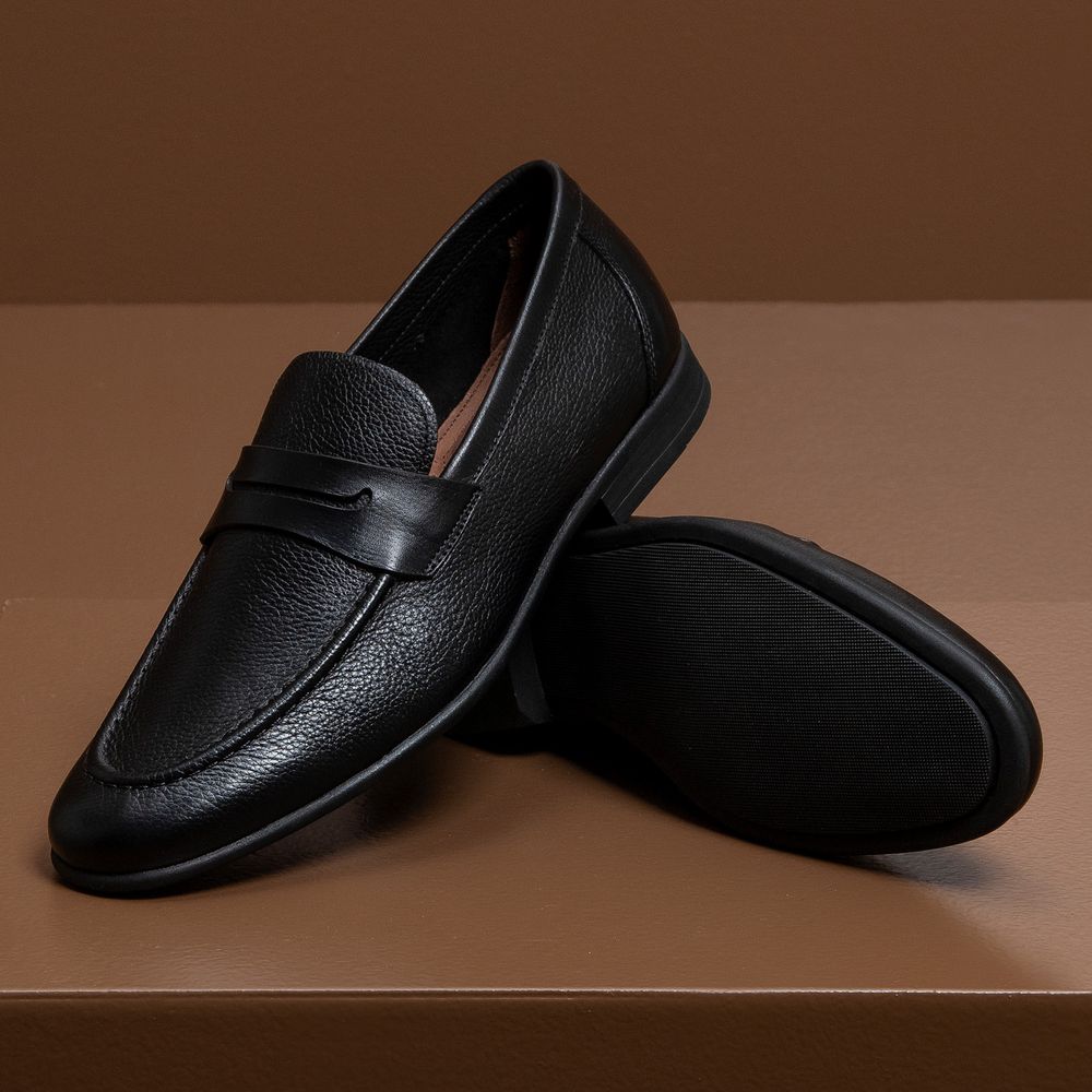 Mocassim Modena Preto Solado de Borracha