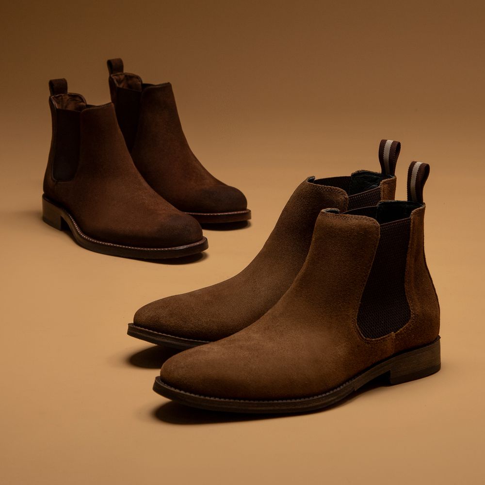 Bota Chelsea Masculina Merano Suede Capuccino