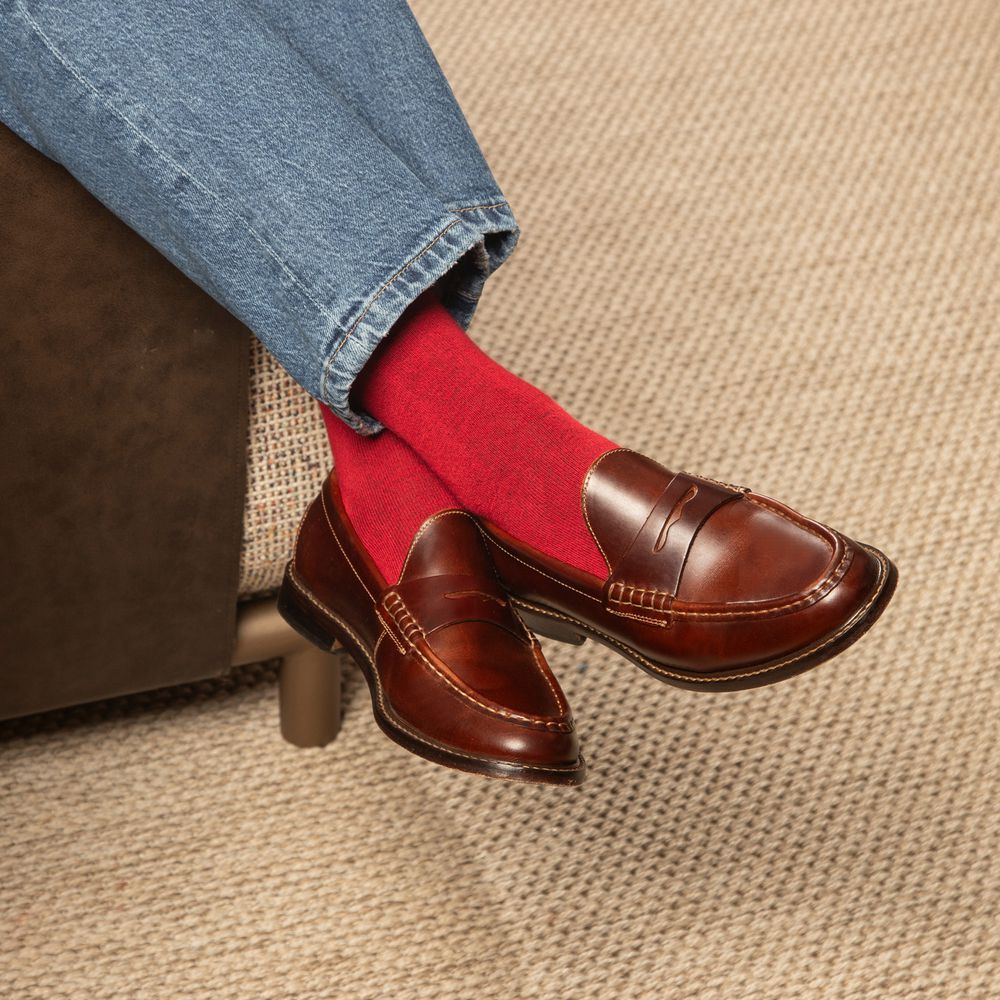 Mocassim Feminino Ornella Havana em Couro com Costura Clara