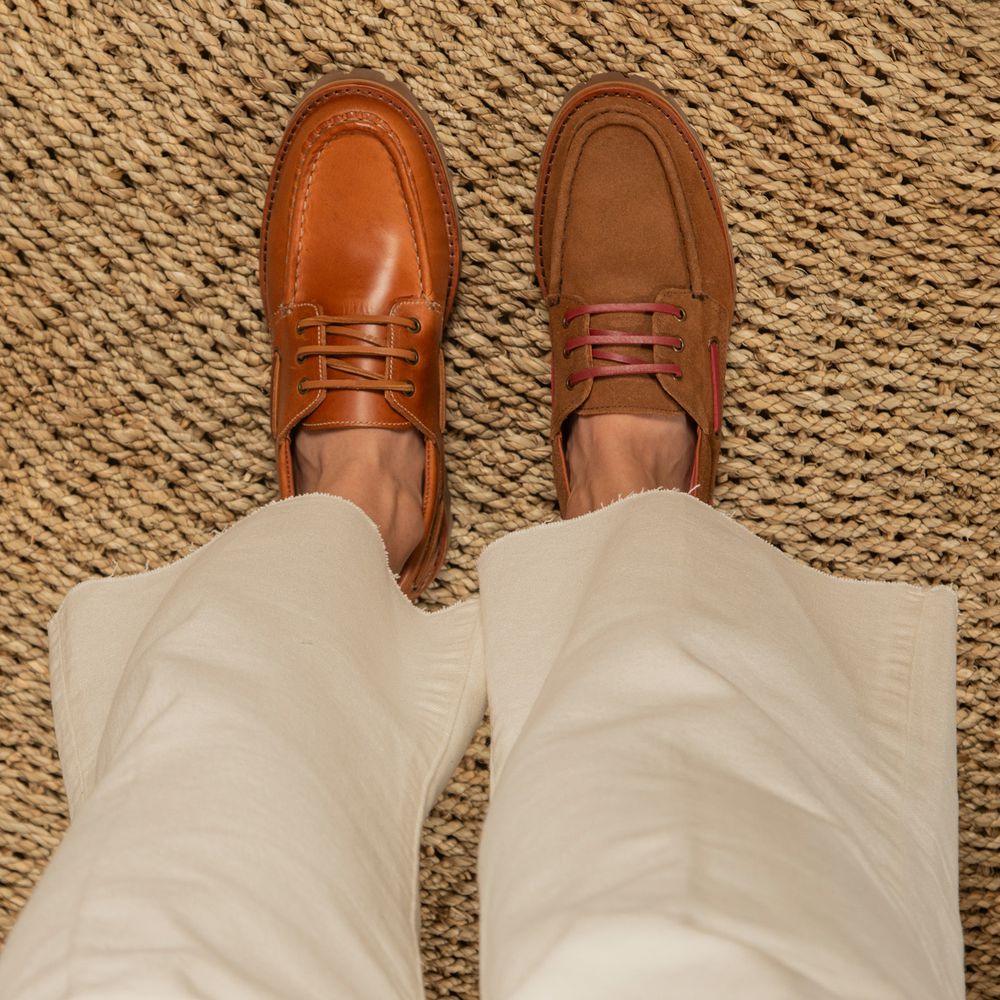 Mocassim Náutico Feminino Couro Suede Castanho