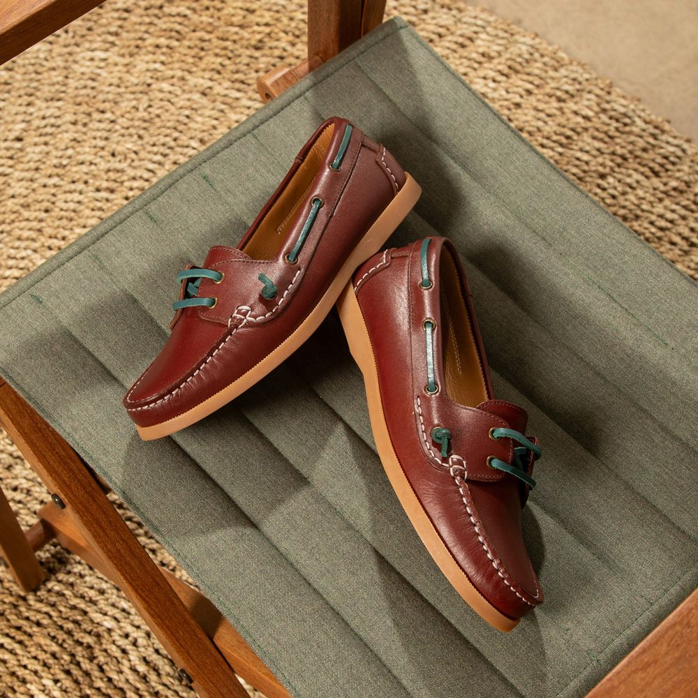 Mocassim Náutico Feminino Positano de Couro Conhaque