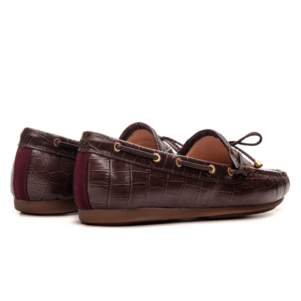 Mocassim Feminino Chiara Café Croco