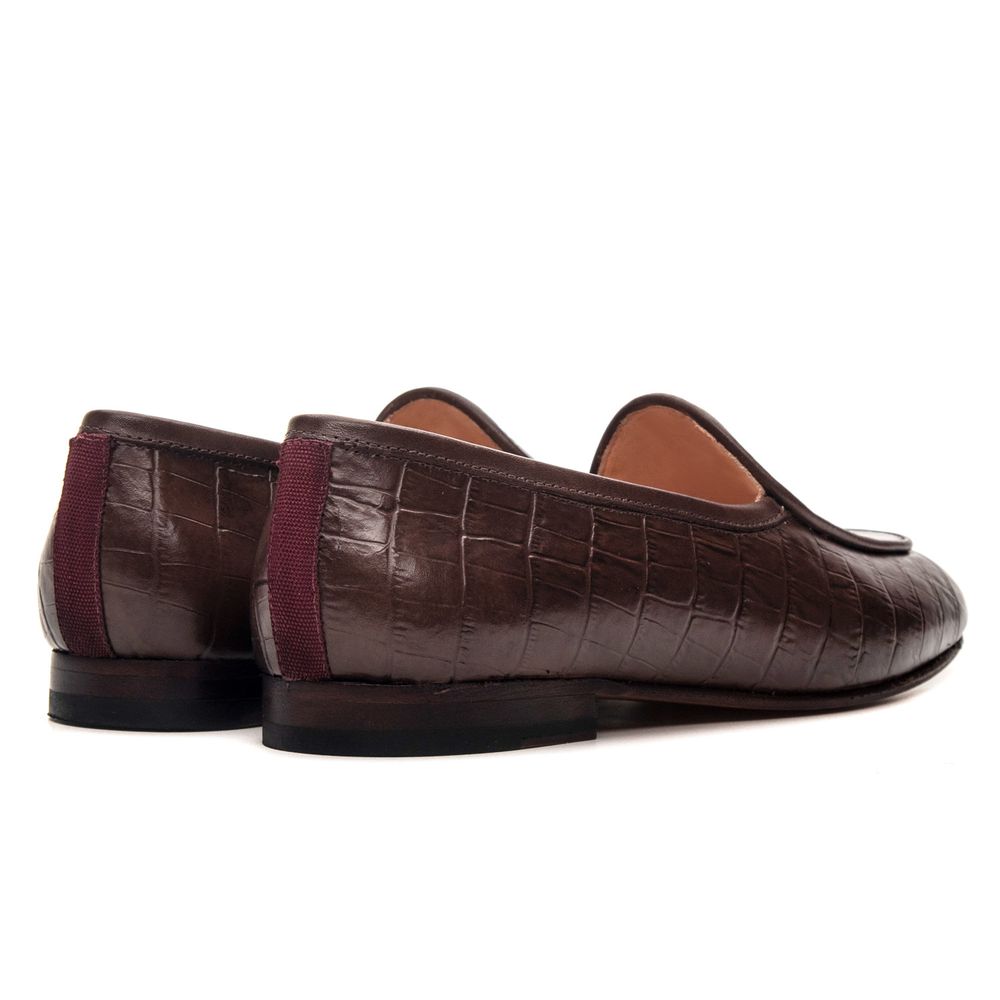 Sapato Feminino Loafer Costanza Café Croco