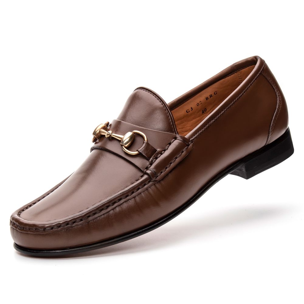 Mocassim Gold Capuccino Solado de Couro