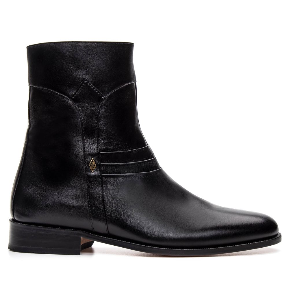 Tamanho Especial Bota Social Masculina Preta 7024