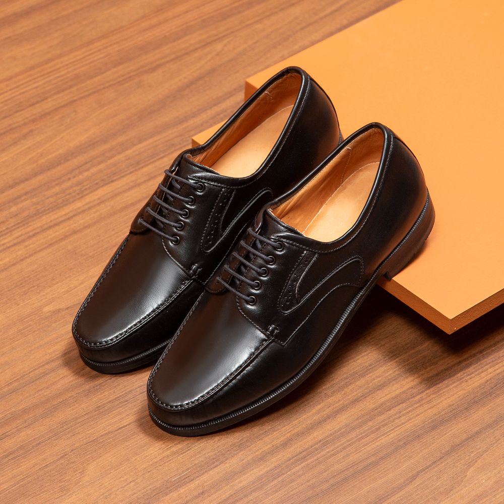 Clássico Mocassim Preto 085 Com cadarço