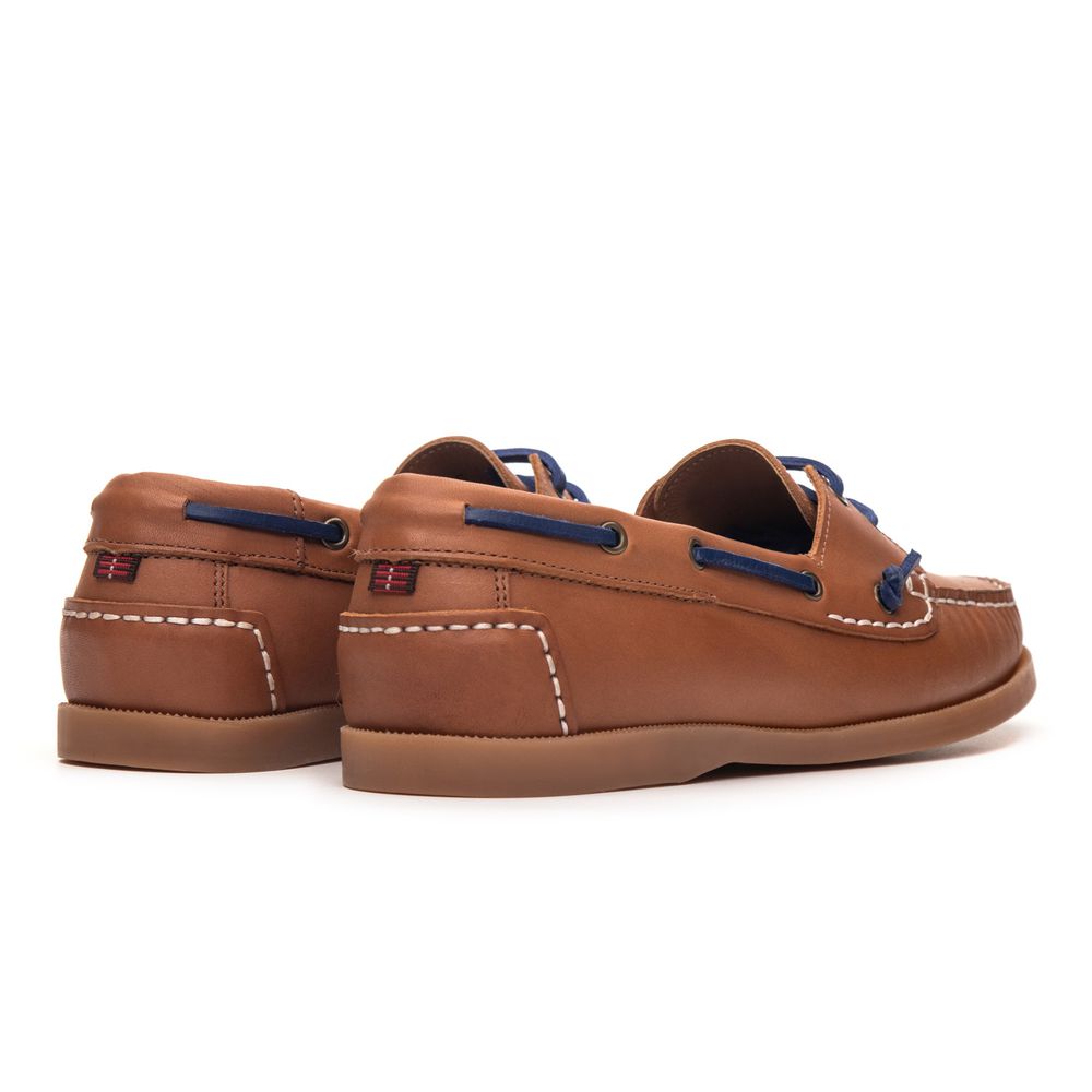 Mocassim Náutico Feminino Positano de Couro Caramelo