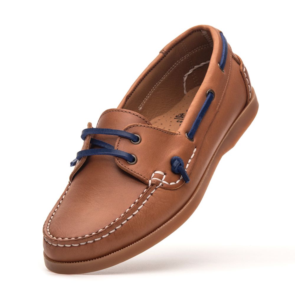 Mocassim Náutico Feminino Positano de Couro Caramelo
