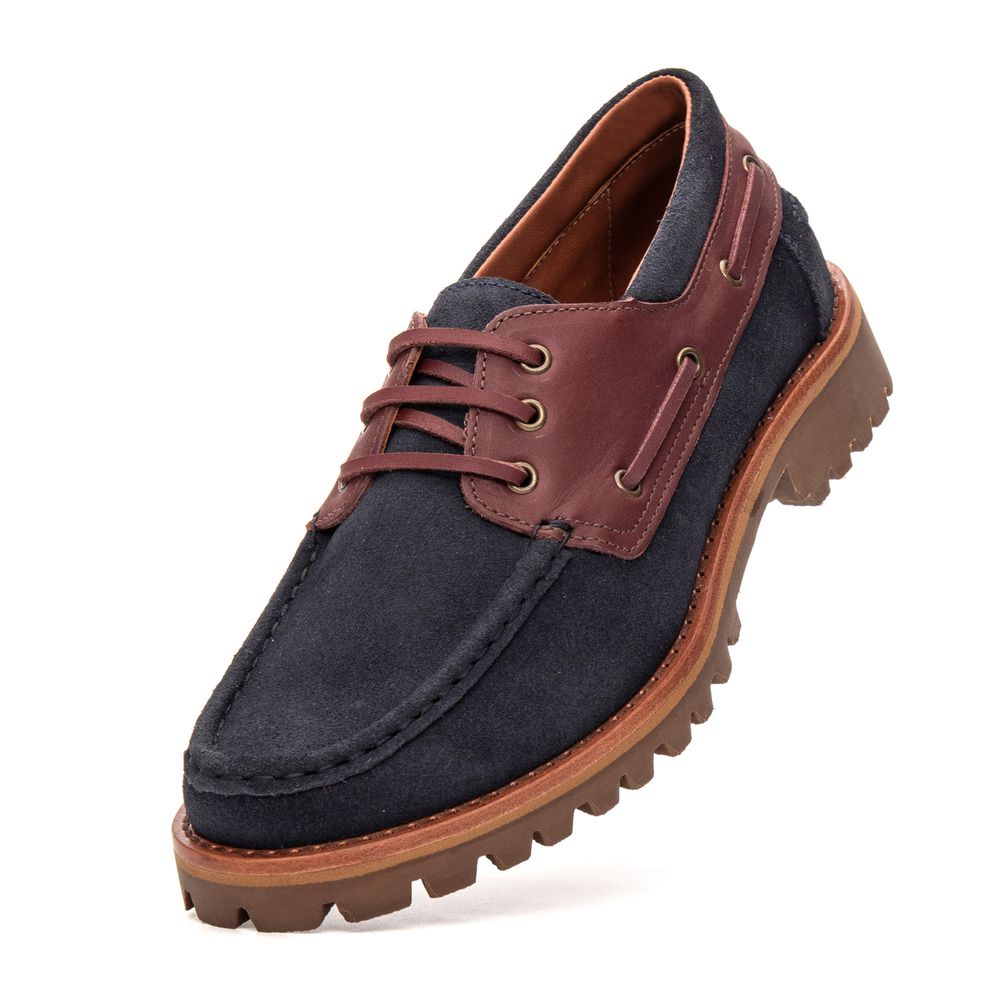 Mocassim Náutico Feminino Couro Suede Navy
