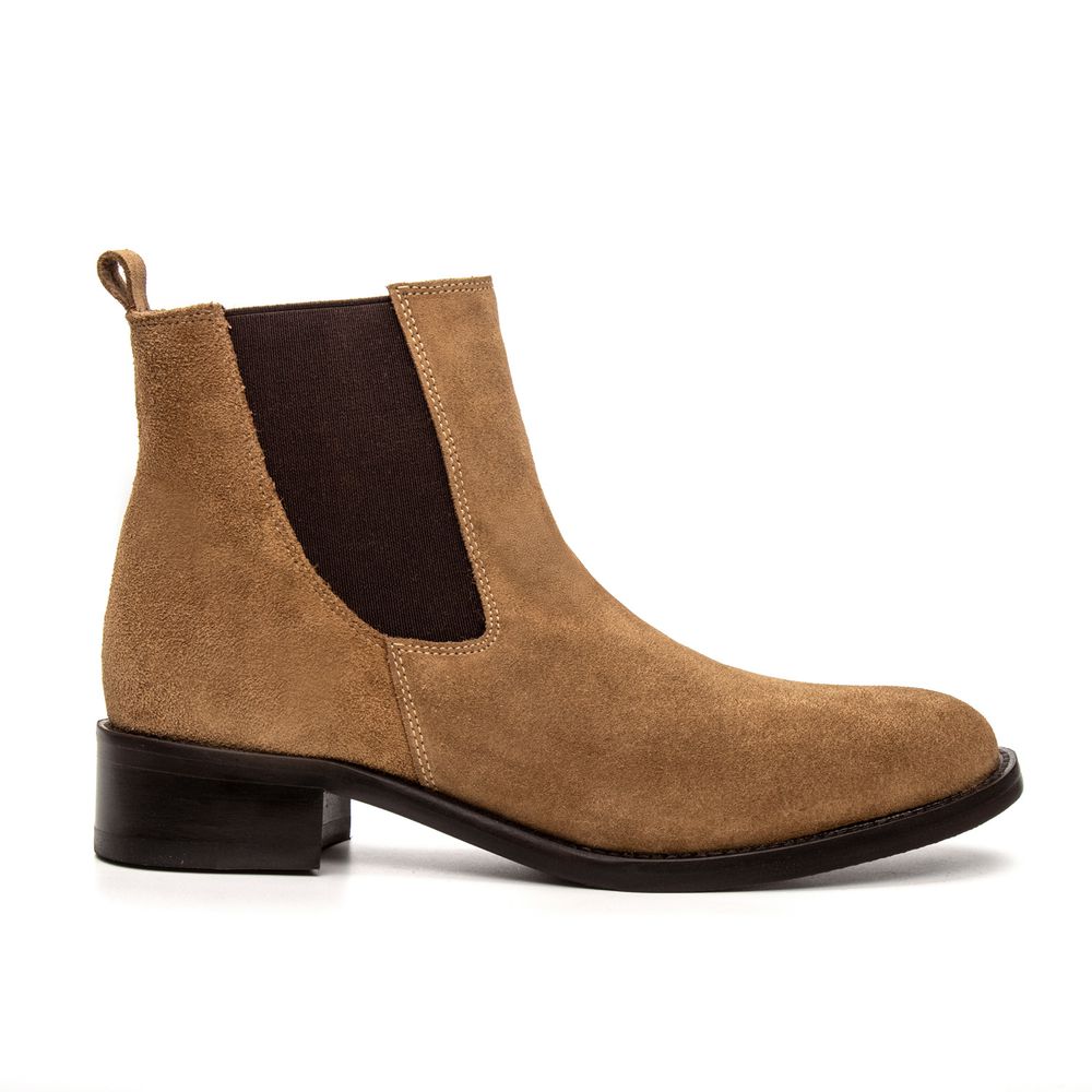 Bota Chelsea Feminina Brunella Camurça Caramelo