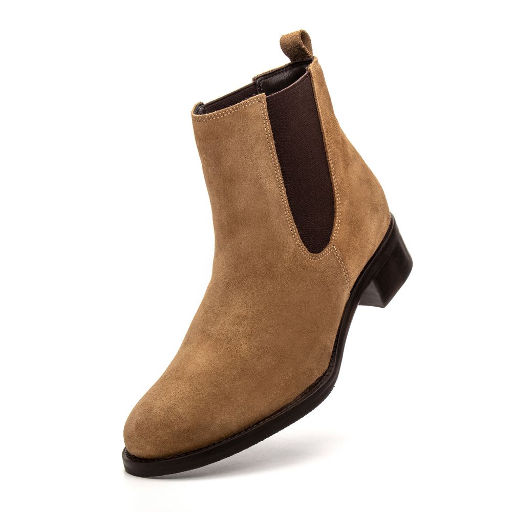 Bota Chelsea Feminina Brunella Camurça Caramelo