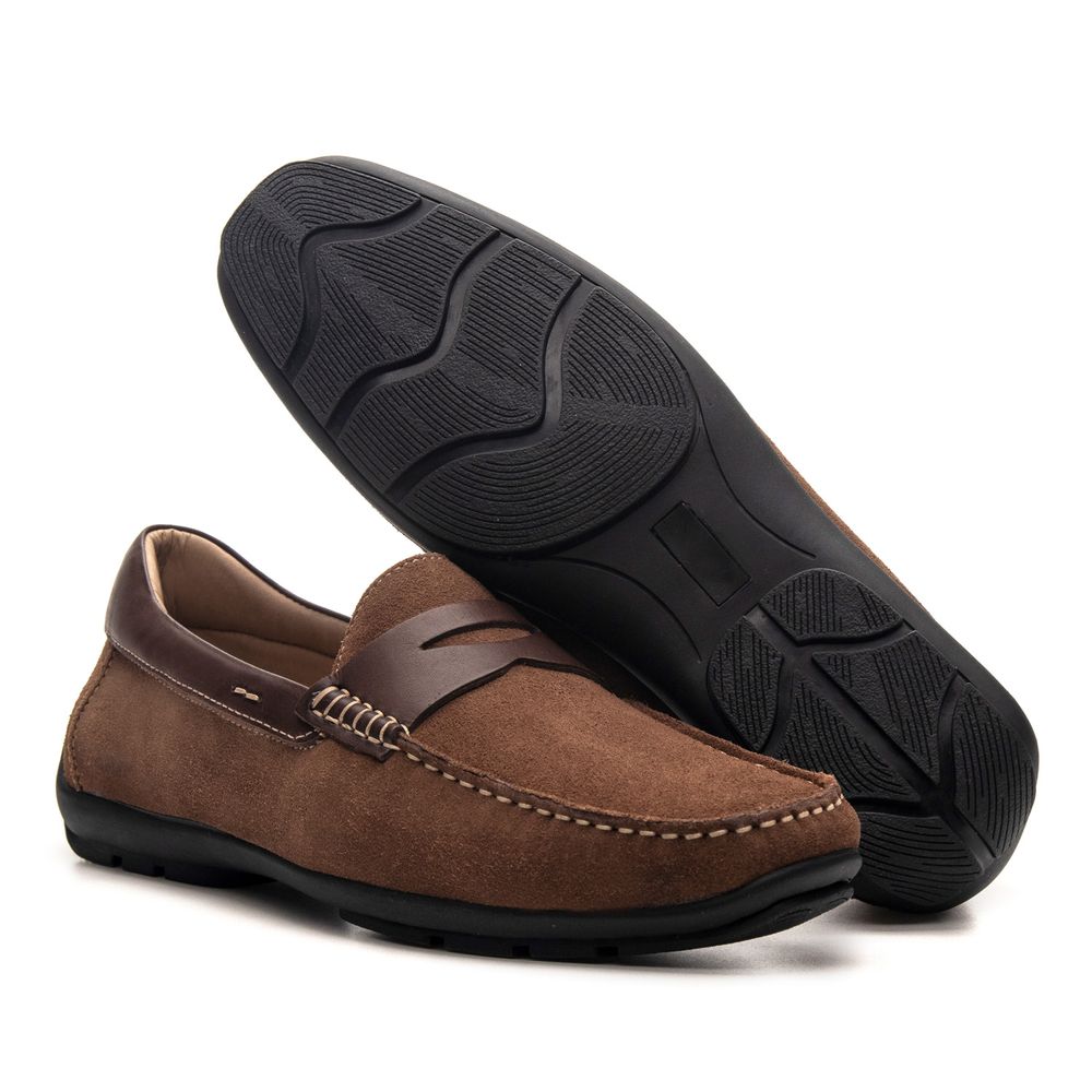 Mocassim Masculino Drive Loreto Suede Capuccino