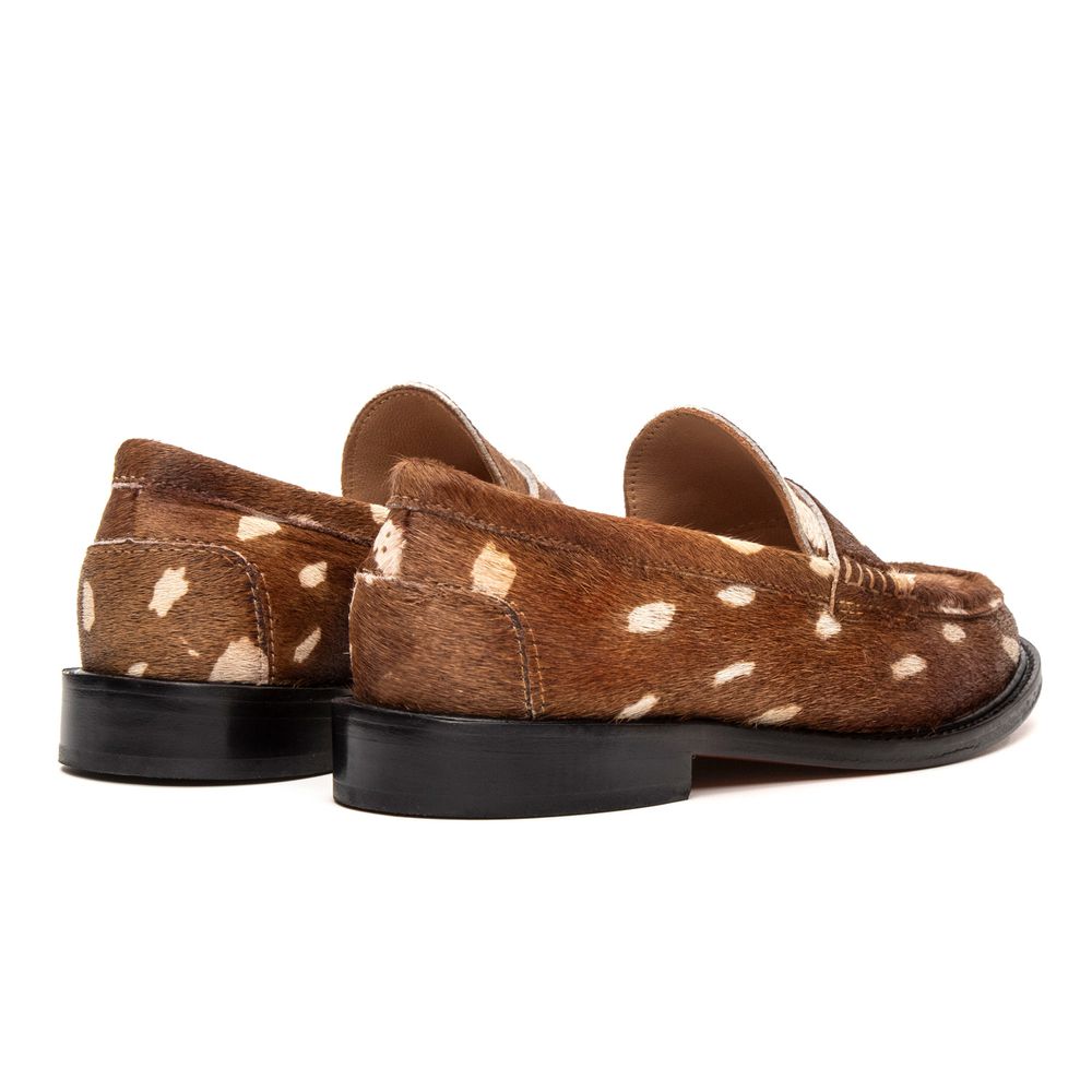 Mocassim Feminino Ornella Couro Animal Print