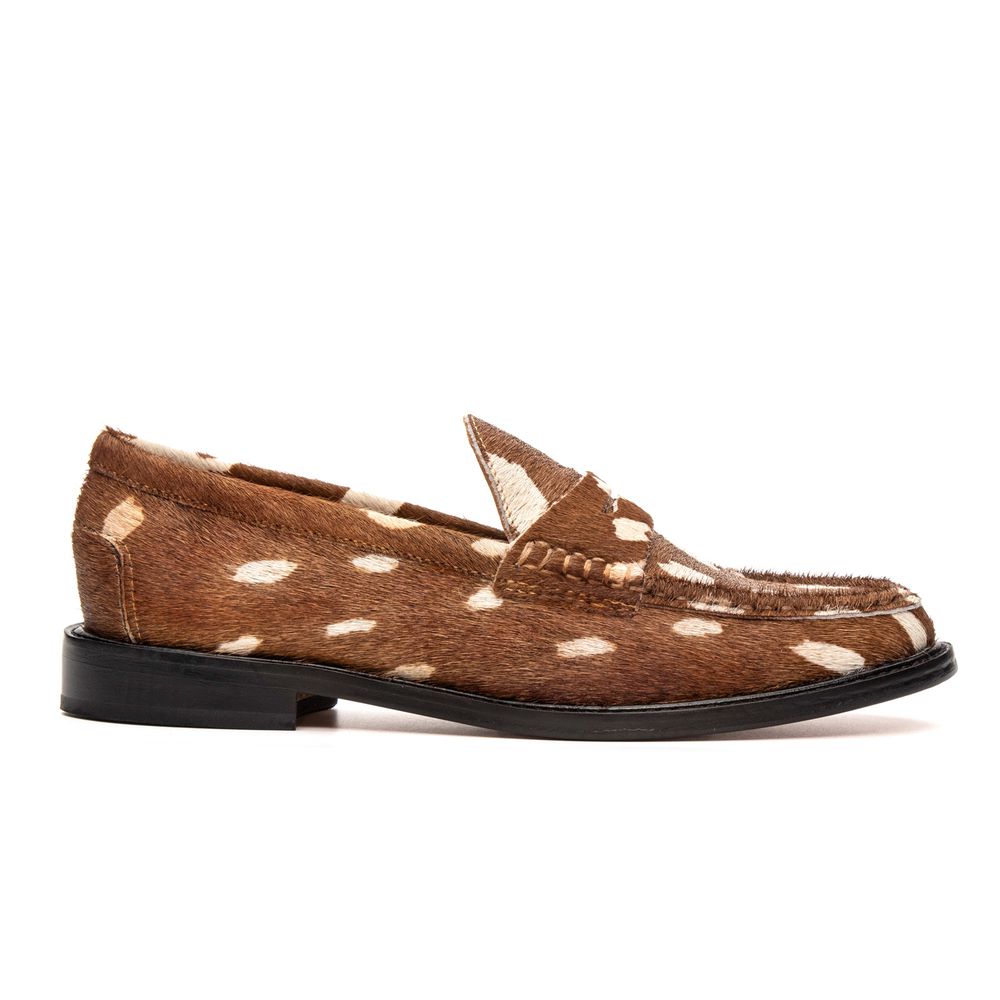 Mocassim Feminino Ornella Couro Animal Print
