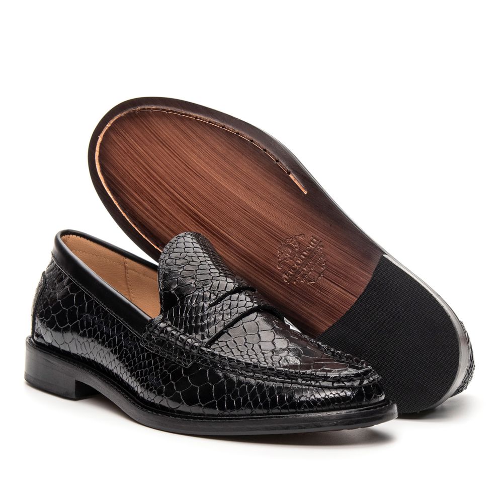 Mocassim Feminino Ornella Couro Verniz Preto