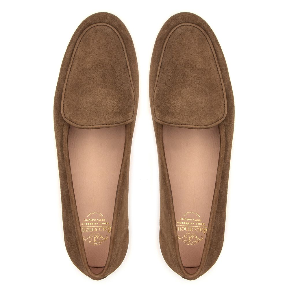 Sapato Feminino Loafer Costanza Bronze Suede