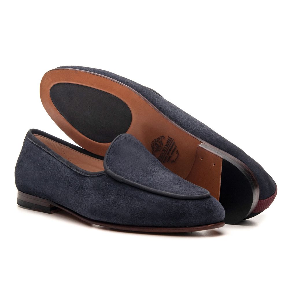Sapato Feminino Loafer Costanza Suede Navy