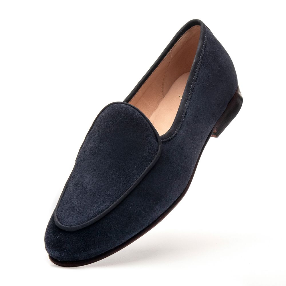 Sapato Feminino Loafer Costanza Suede Navy