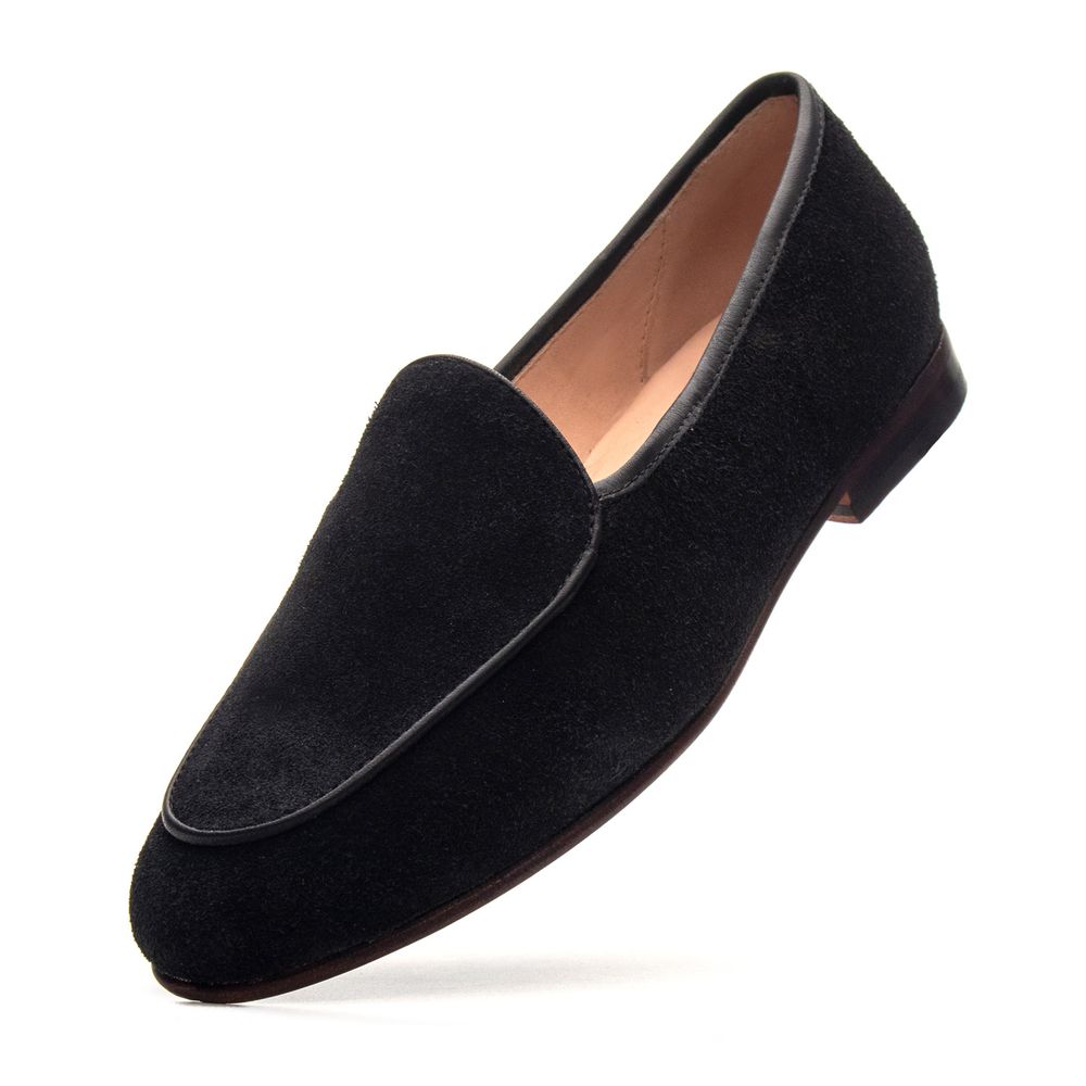 Sapato Feminino Loafer Costanza Suede Preto