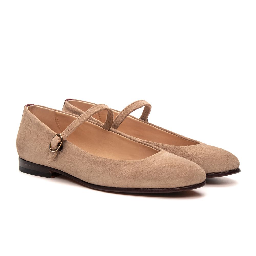 Sapatilha Feminina Domenica Couro Suede Aveia