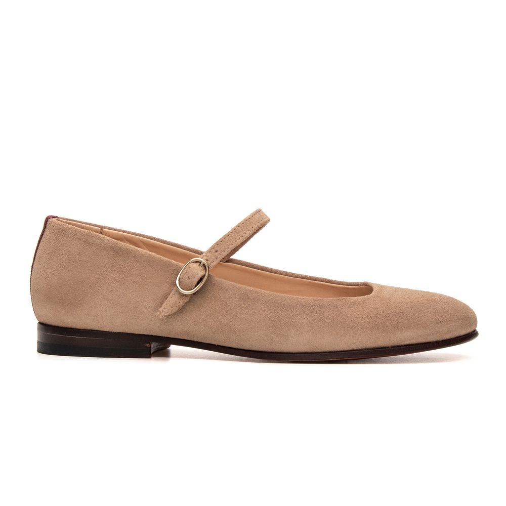 Sapatilha Feminina Domenica Couro Suede Aveia