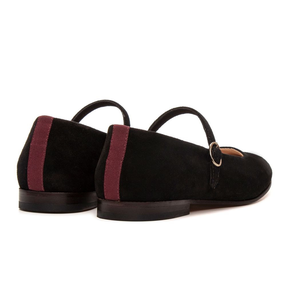 Sapatilha Feminina Domenica Couro Velour Preto