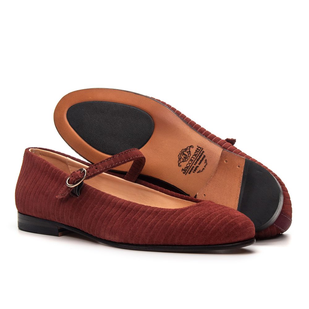 Sapatilha Feminina Domenica Couro Suede Terracota