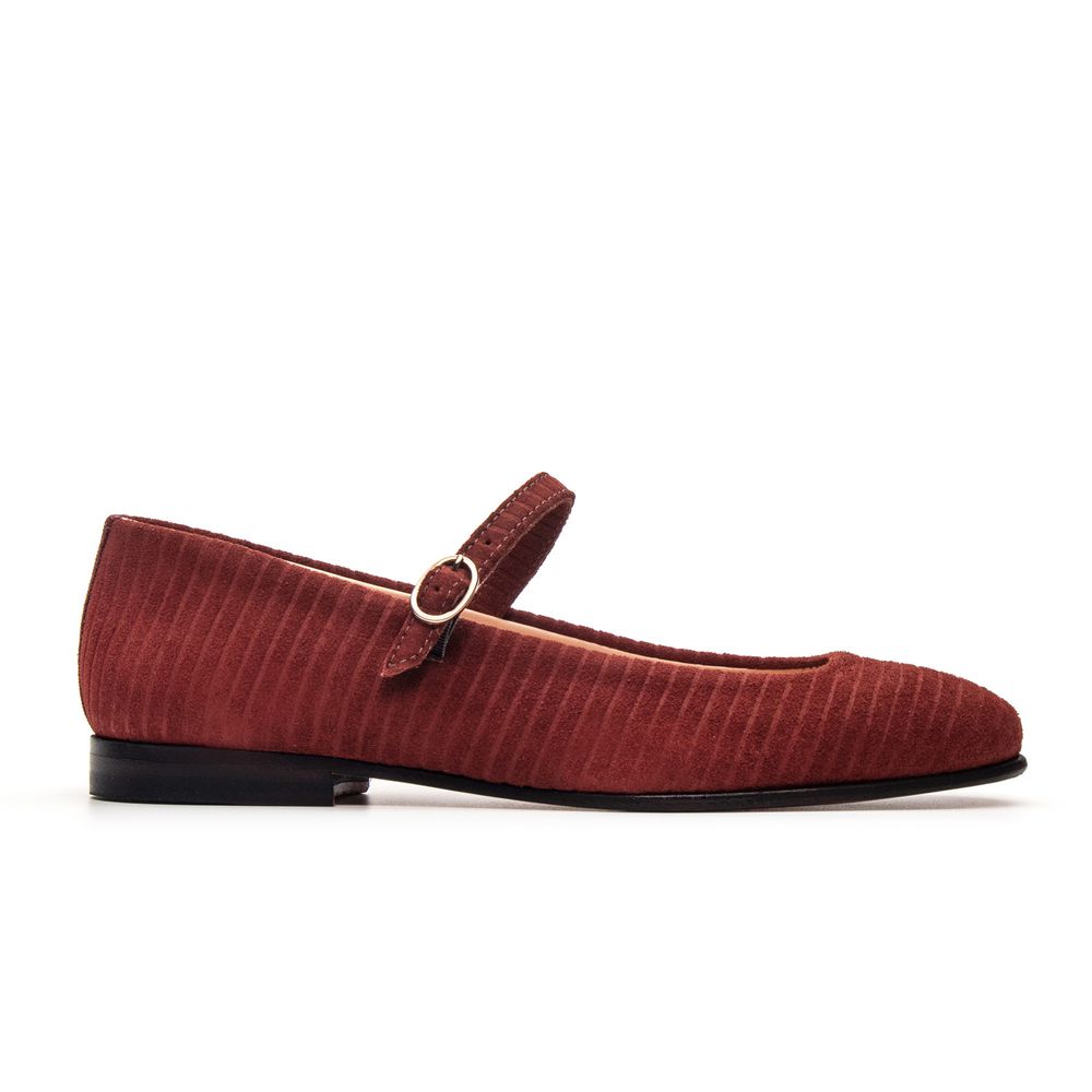 Sapatilha Feminina Domenica Couro Suede Terracota