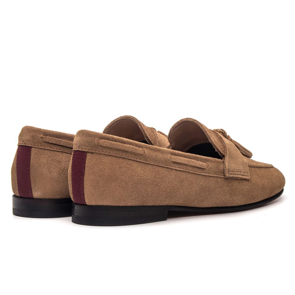 Sapato Feminino Loafer Tassel Allegra Suede Bronze