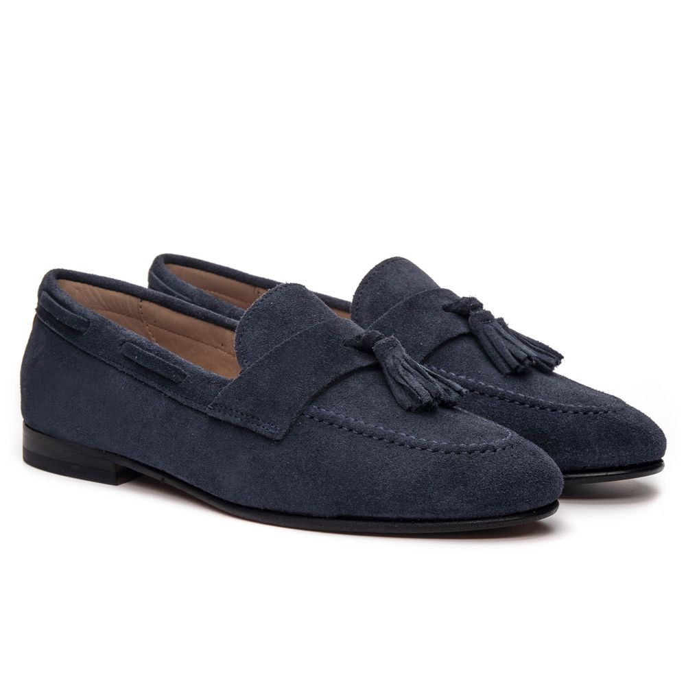 Sapato Feminino Loafer Tassel Allegra Suede Navy