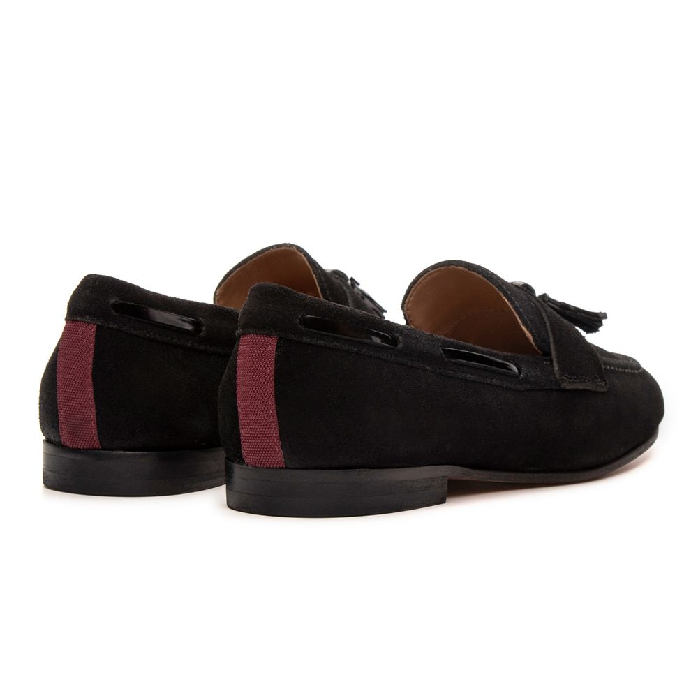 Sapato Feminino Loafer Tassel Allegra Suede Preto