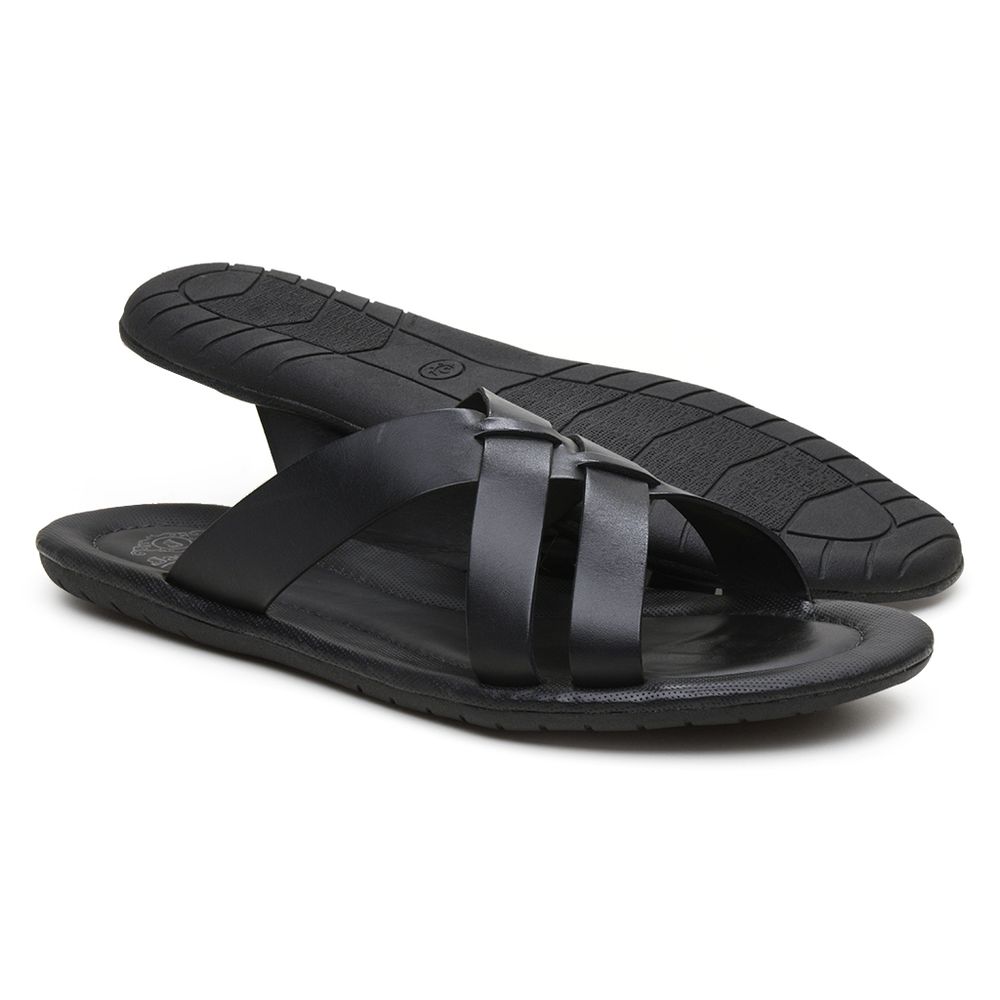 Sandália Masculina Preta 1747 Tamanho Especial