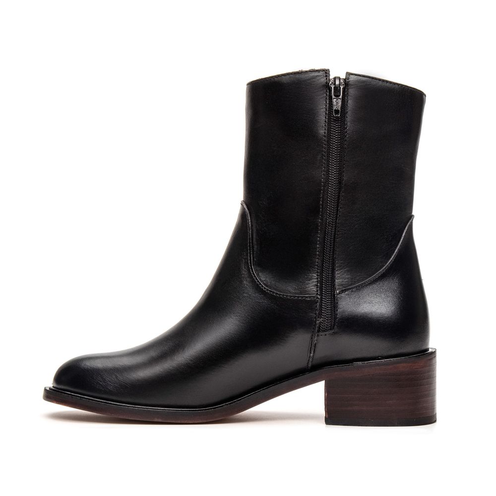 Bota Feminina Bari Couro Preta