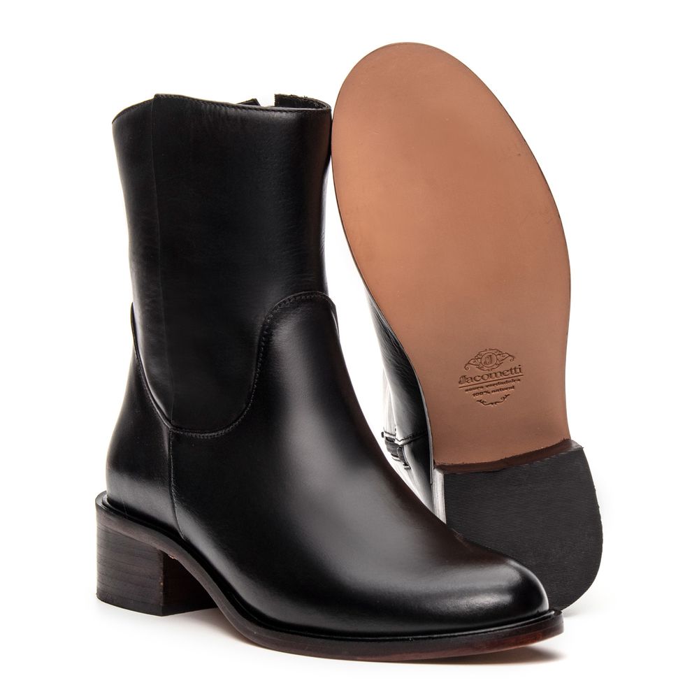 Bota Feminina Bari Couro Preta