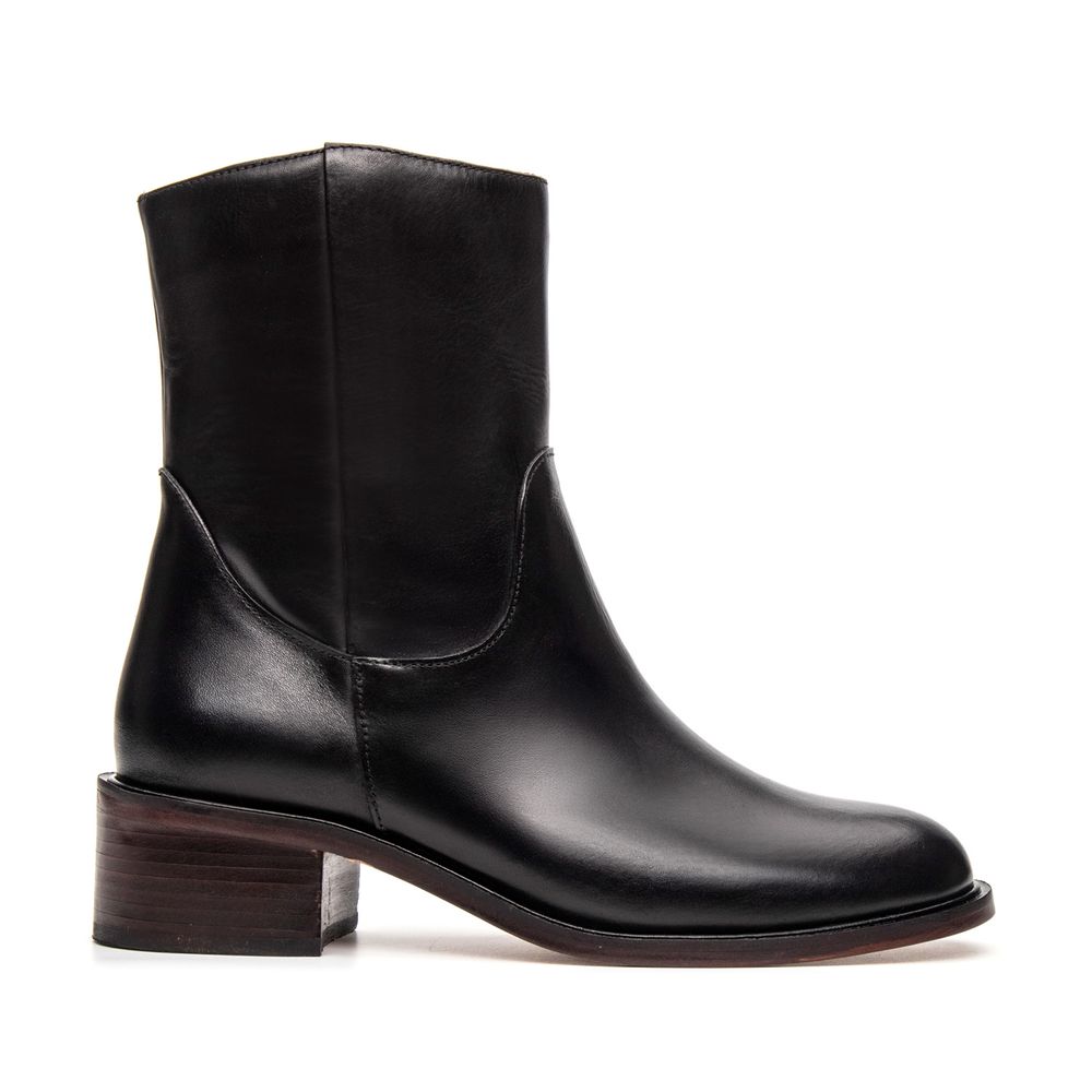 Bota Feminina Bari Couro Preta