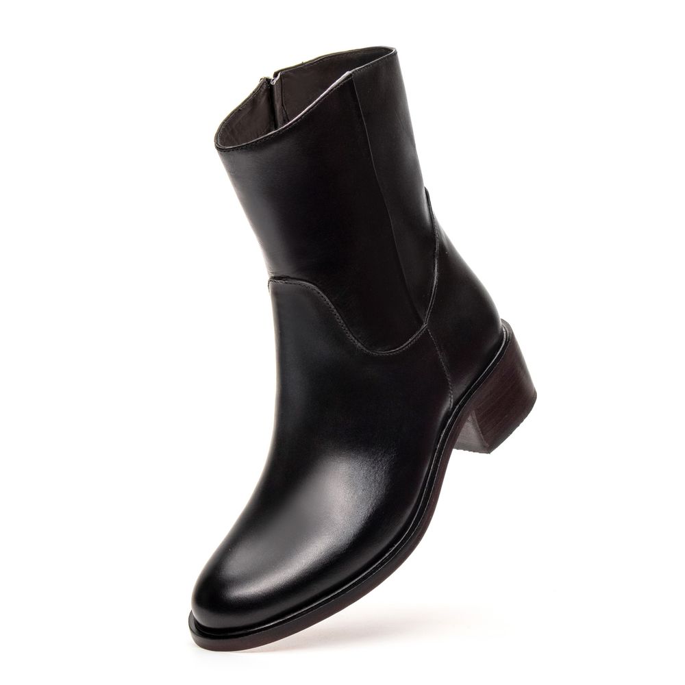 Bota Feminina Bari Couro Preta