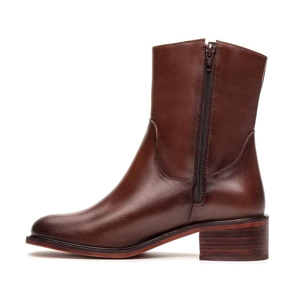 Bota Feminina Bari Couro Whisky