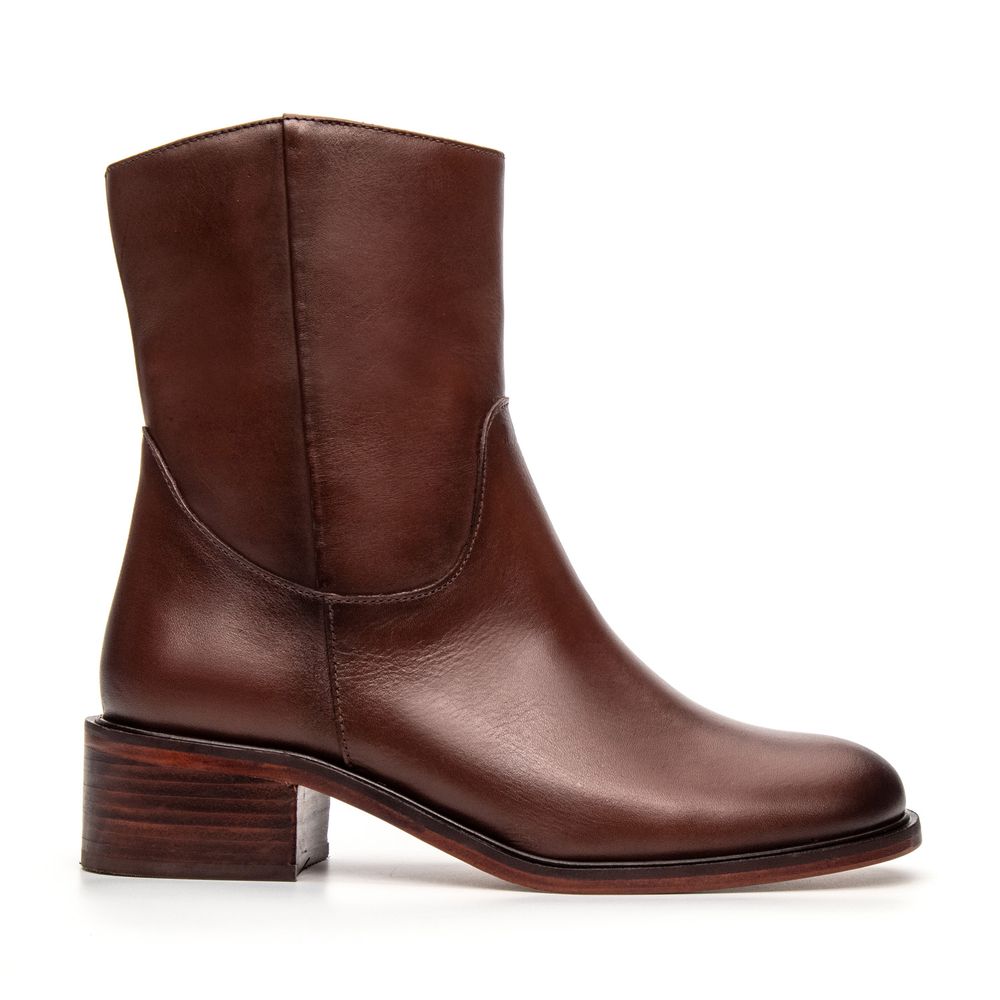 Bota Feminina Bari Couro Whisky