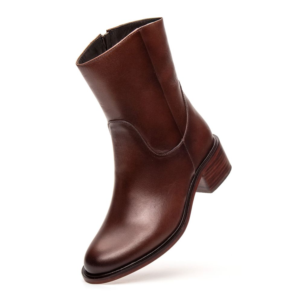 Bota Feminina Bari Couro Whisky