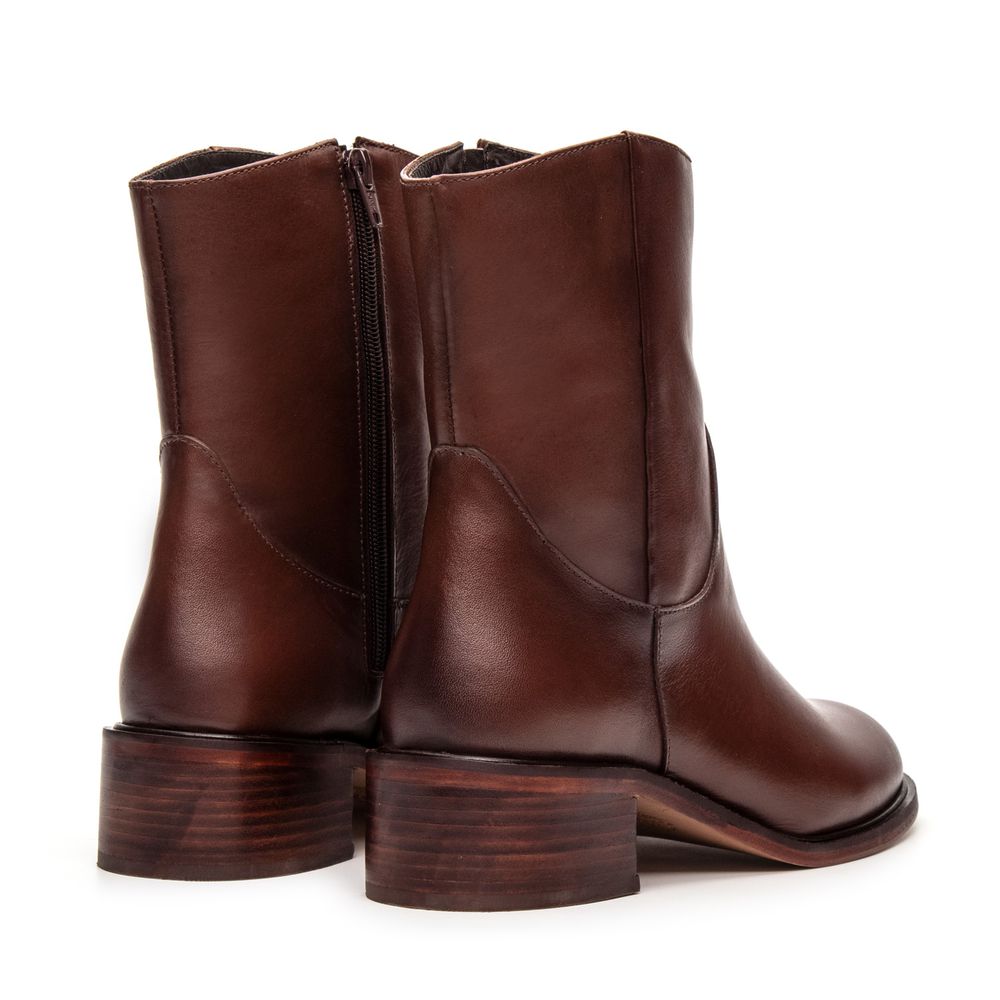 Bota Feminina Bari Couro Whisky