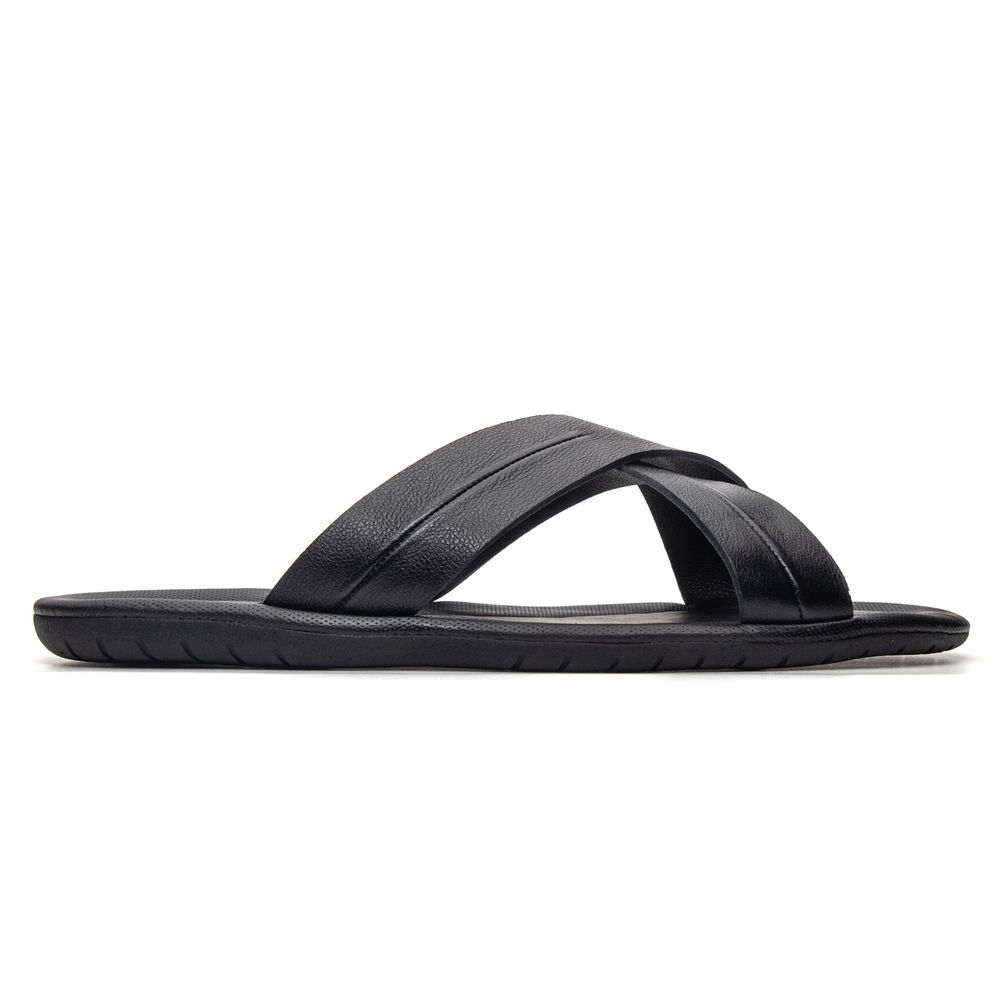 Sandália Masculina Padua Duas tiras Tamanho Especial Preta